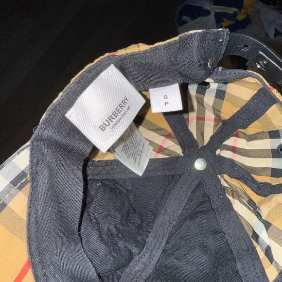 Burberry Nova Check Print Beige Snap Back Hat